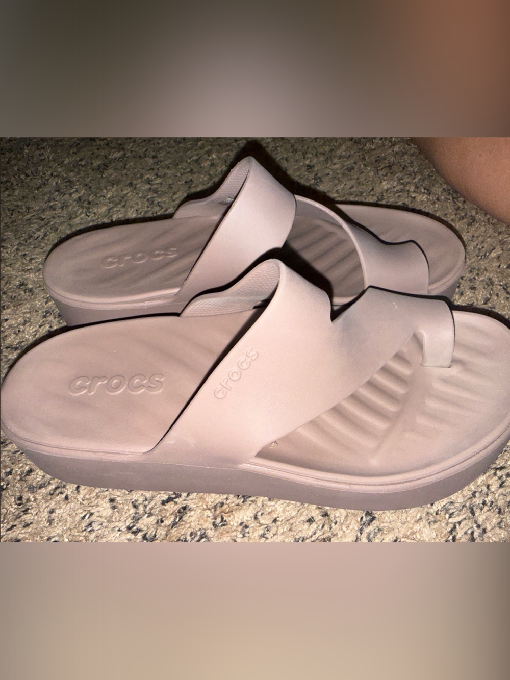 CROCS Women's Platform Toe-Post Sandal in Blush